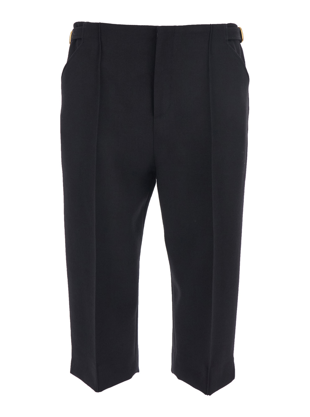 Chloé Black Bermuda with Side Buckle Closure and Front Pleats in Wool for Women Shorts – Women