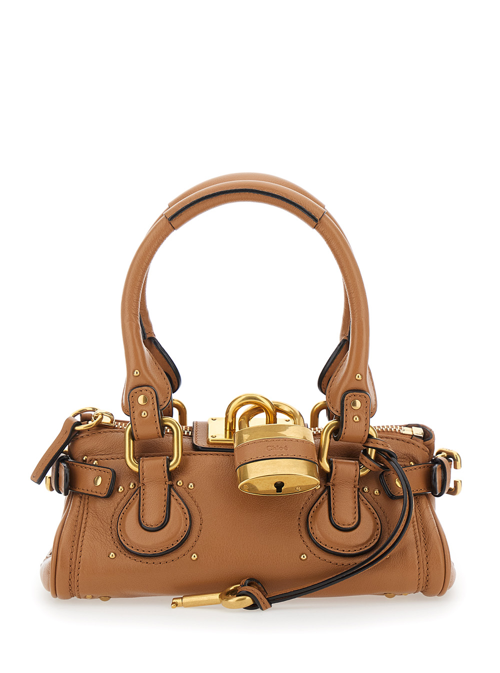 Chloé Paddington Brown Handbag with Lock on the Front and Two Top Handles in Leather Woman Hand Bags – Women