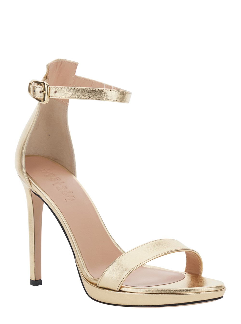 Leplain Heels Plateau With Ankle Strap Beige Suede Woman Metallic – Women