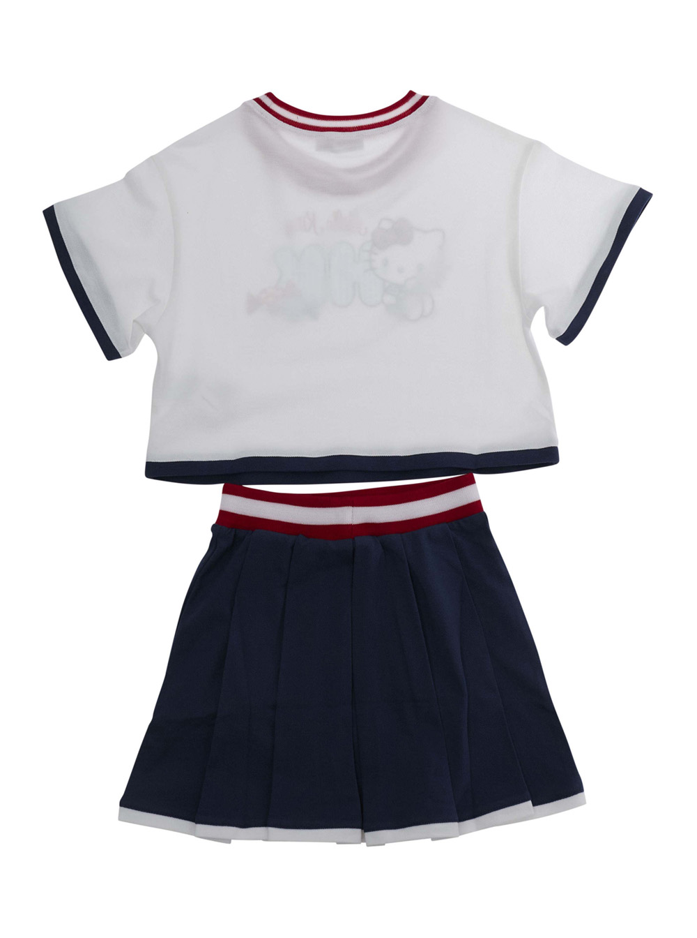 Monnalisa Kids Girls Multicolor Hello Kitty Cotton Top And Skirt Set For Suits - Kids