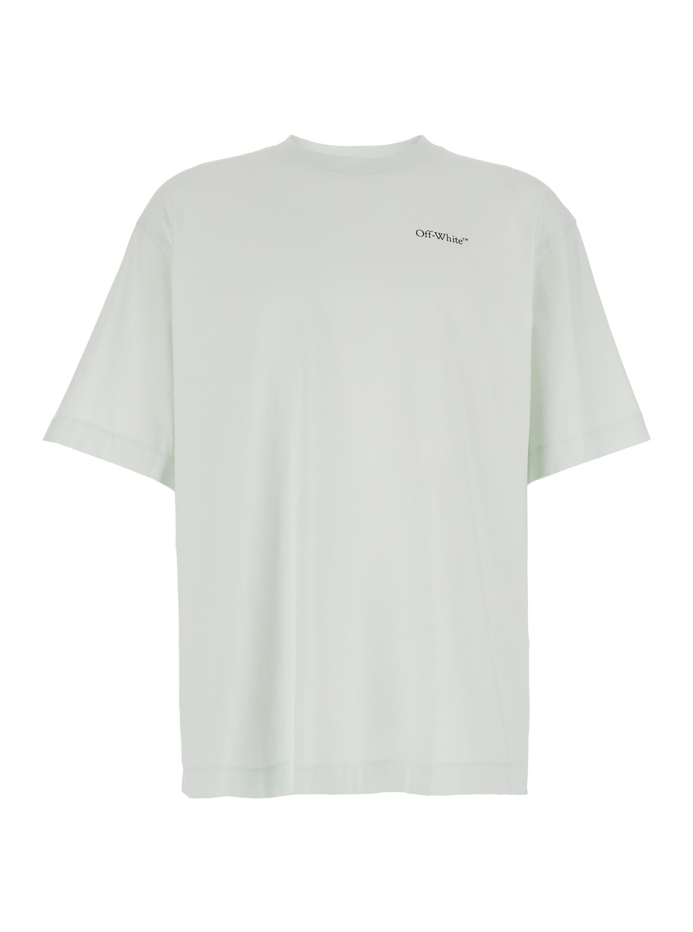 Off-White Men's Green Light T-Shirt With Logo On Front And Back For Cotton Tshirts Polo Shirts