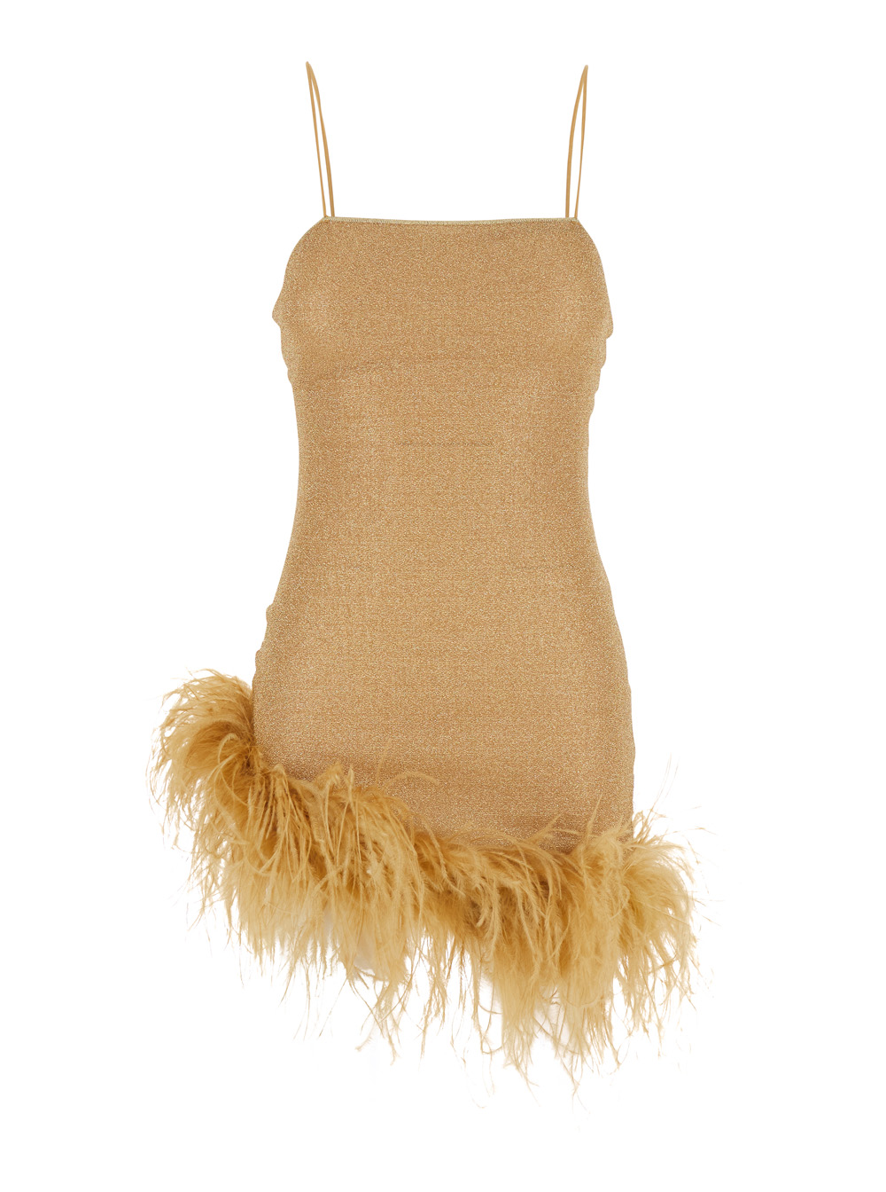 OséRee Mini Dress Lumiere Shade Plumage with Gold Details in Tech Fabric Women Metallic – Women