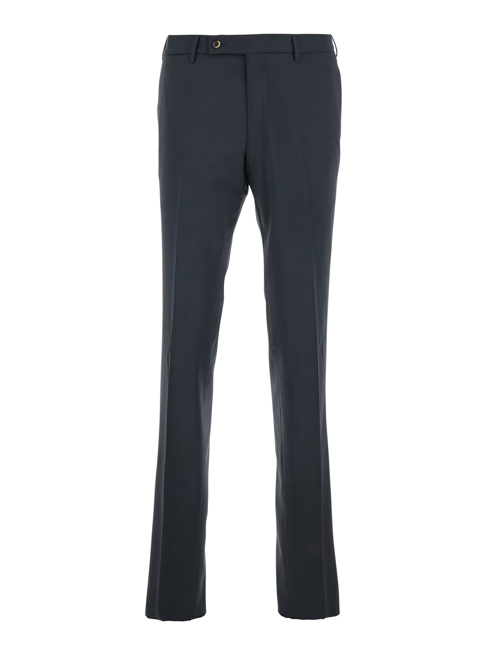 Pt Torino Men's Grey Slim Fit Pants With Belt Loops And Back Welt Pockets In Dark Wool For Virgin Elastane Trousers