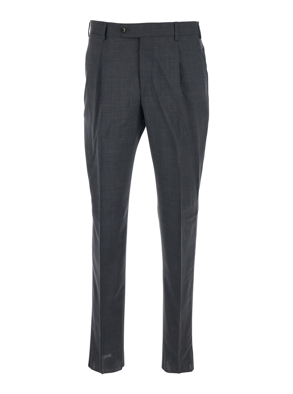 Pt Torino Men's Grey Slim Fit Trousers With Belt Loops And Front Pleats In Wool For Virgin
