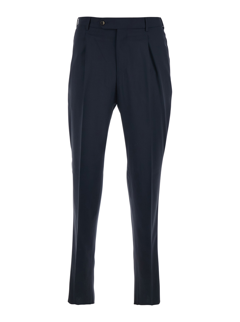 Pt Torino Men's Blu Slim Fit Trousers With Belt Loops And Front Pleats In E Wool For Virgin