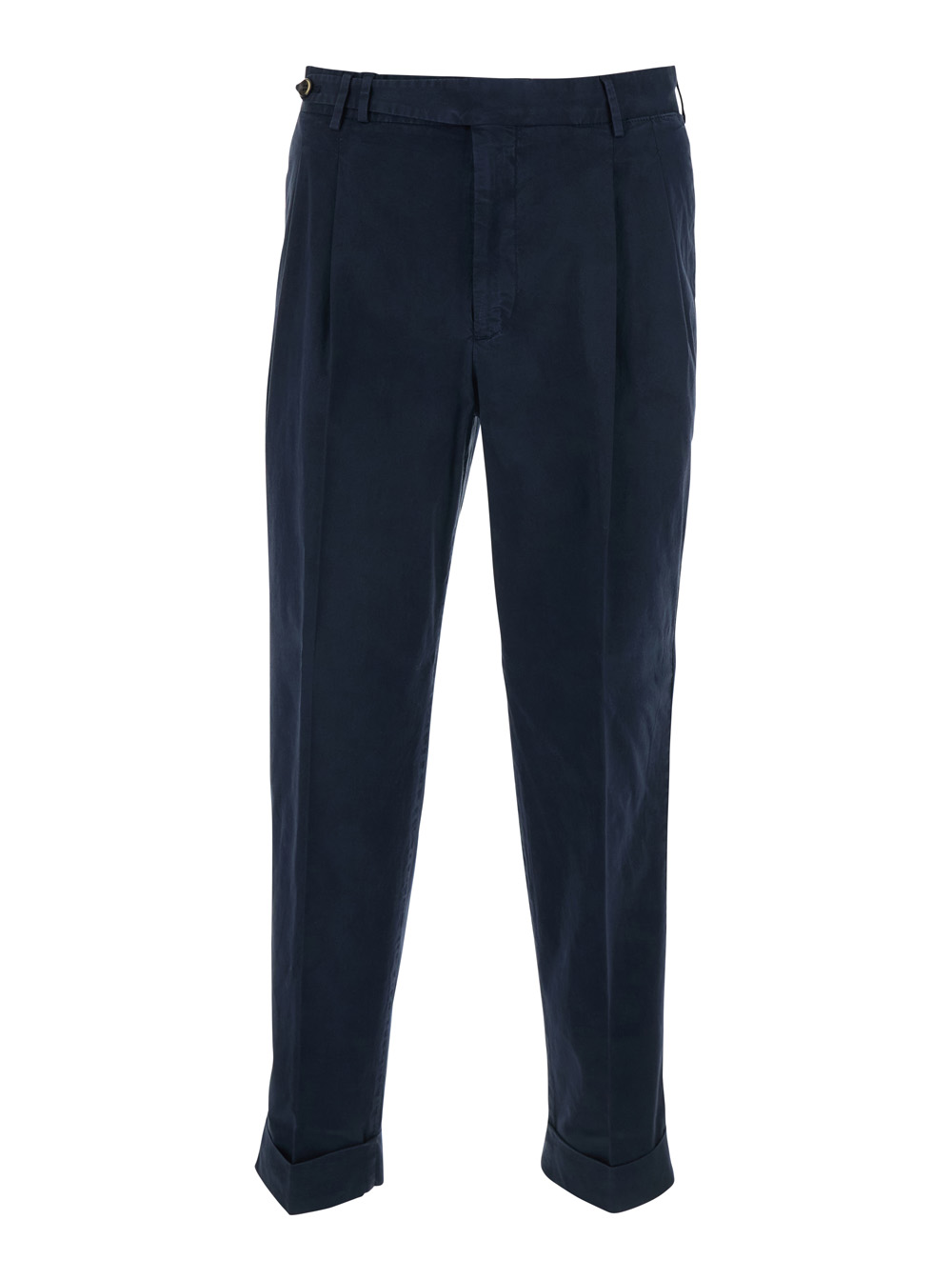 Pt Torino Men's Blu E Trousers With Belt Loops And Pleats On The Front In Cotton For Elastane