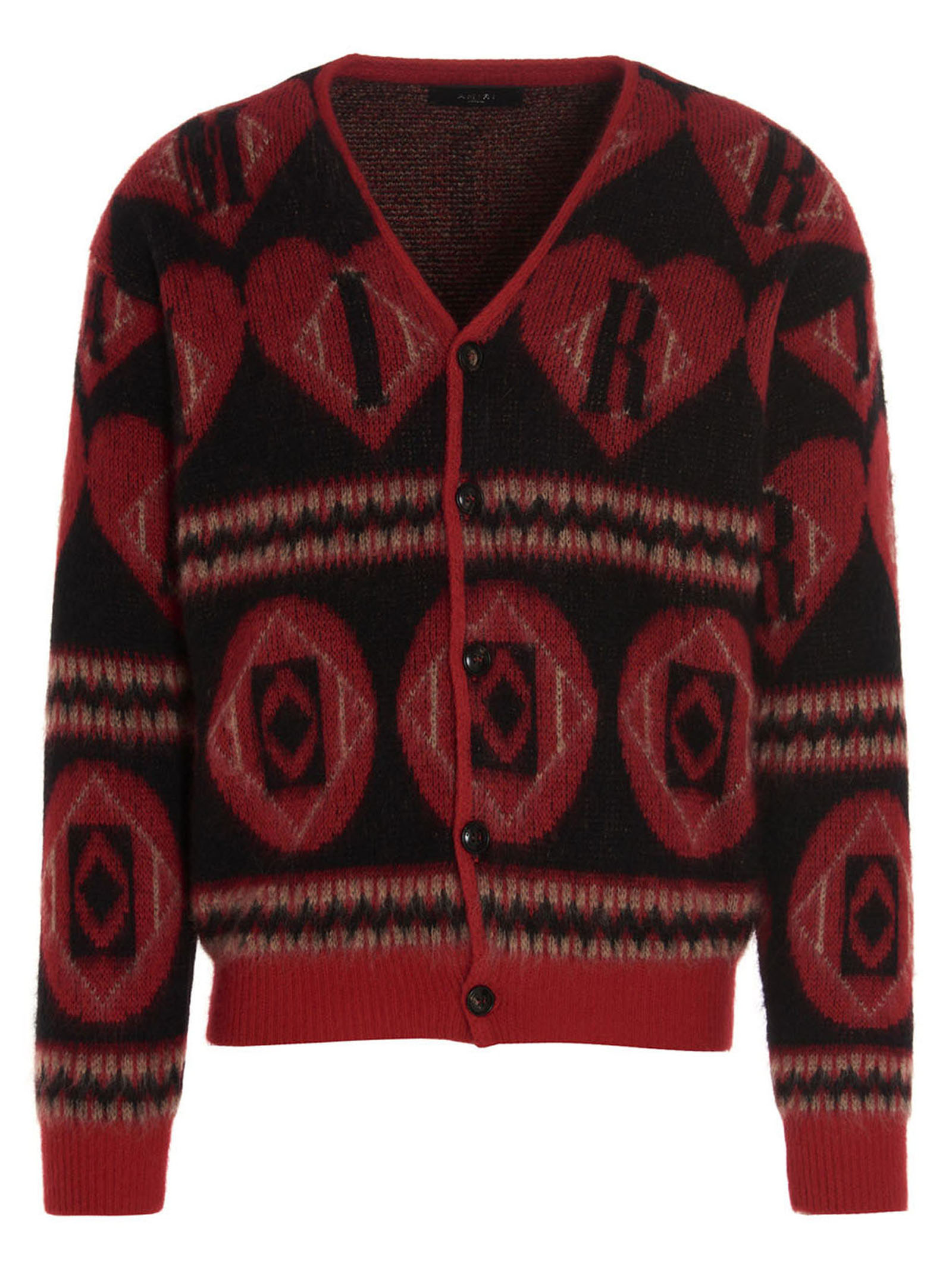 Heart logo intarsia cardigan