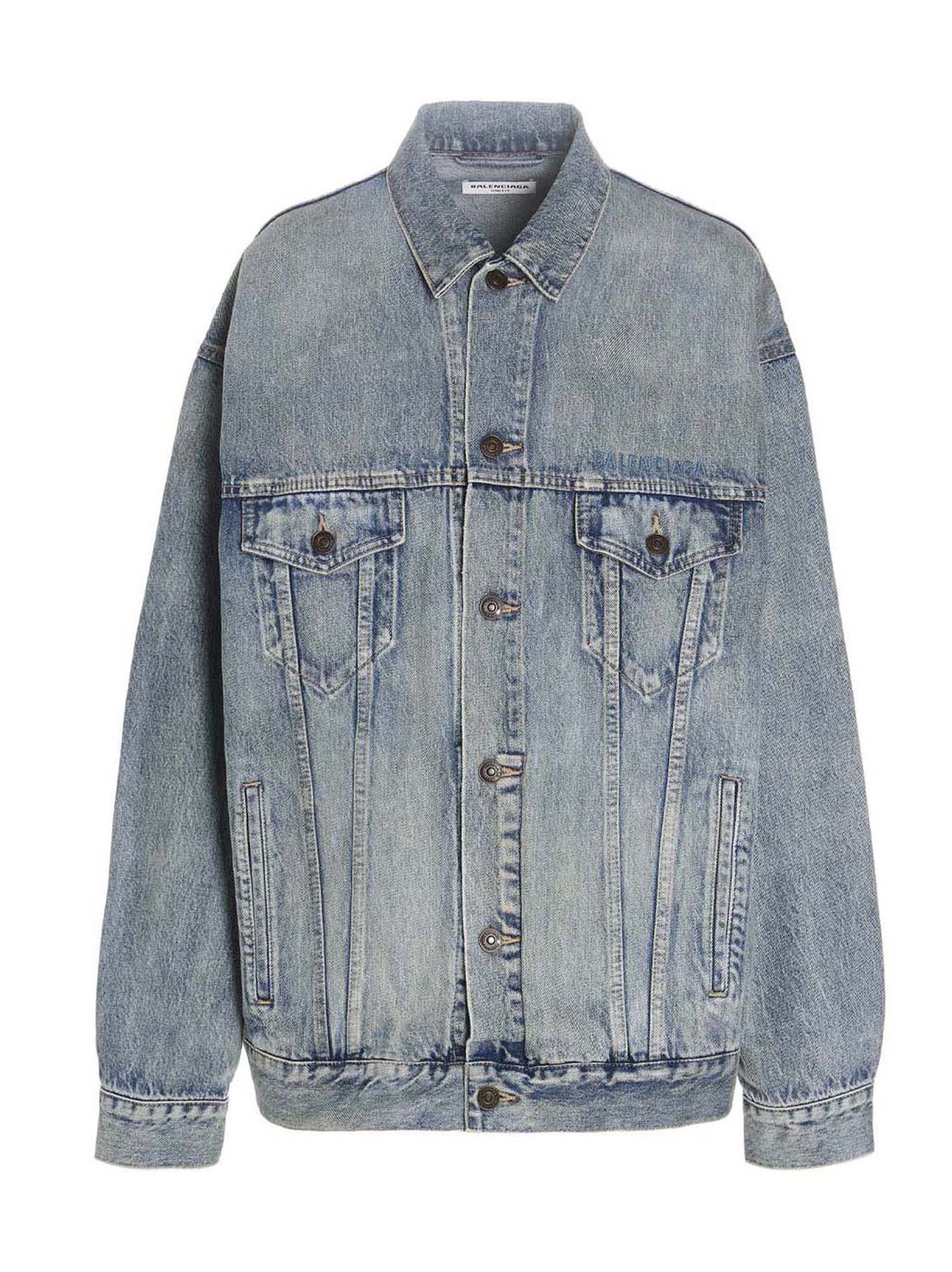 Logo embroidery denim jacket