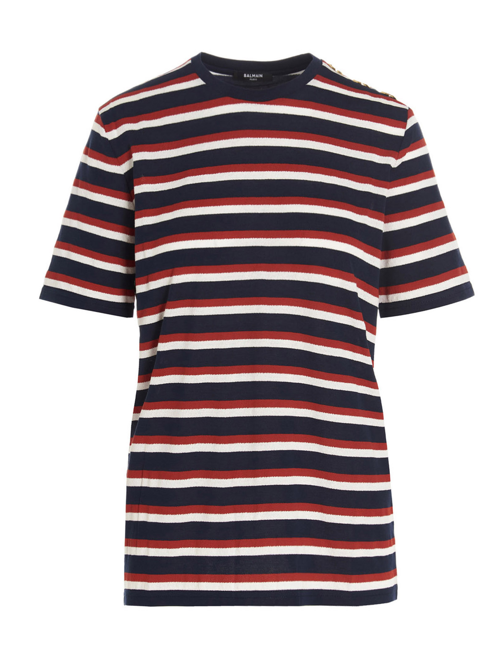 Gold button striped t-shirt