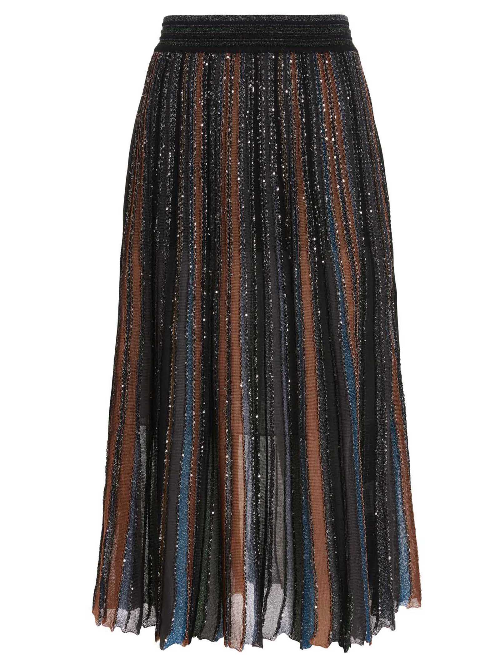 Sequin pleated skirt